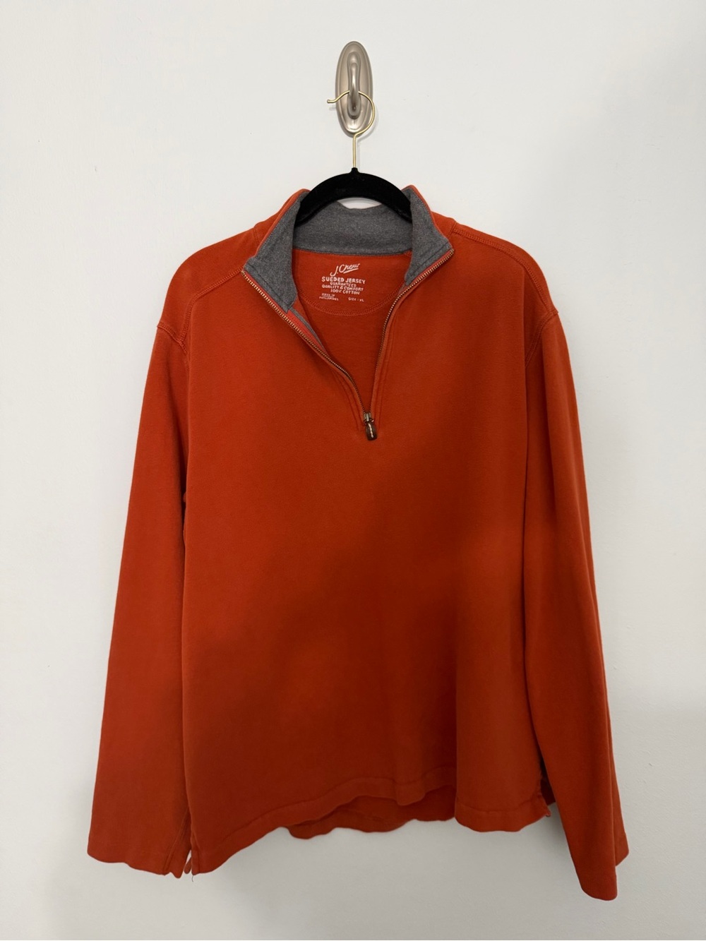 J Crew Men's Quarter-Zip Sweater in Rust, XL